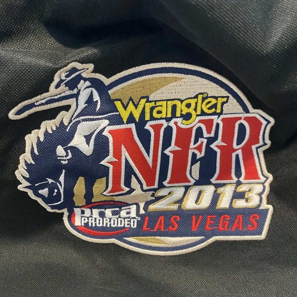 Wrangler NFR Las Vegas PRCA Blue Western Rodeo Rolling Duffle Bag Luggage